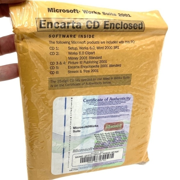 NEW Old Stock Microsoft Works Suite 2001 Encarta Set of 6 CDs SEALED - Picture 1 of 9